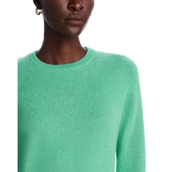 C by Bloomingdale's Women Fern Green Cashmere Knit Crewneck Sweater Size M - Picture 4 of 6